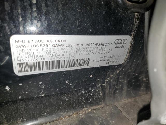 WAUDH74FX8N143163 - 2008 AUDI A6 3.2 QUATTRO BLACK photo 12