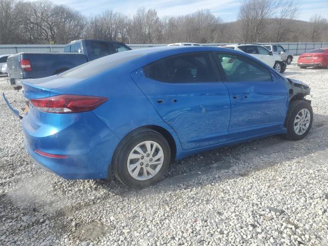 KMHD74LF7JU480502 - 2018 HYUNDAI ELANTRA SE BLUE photo 3