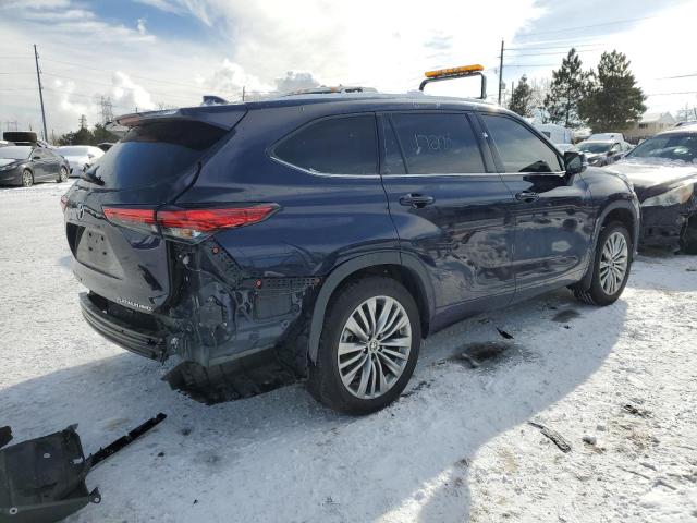 5TDFZRBH3NS223967 - 2022 TOYOTA HIGHLANDER PLATINUM BLUE photo 3