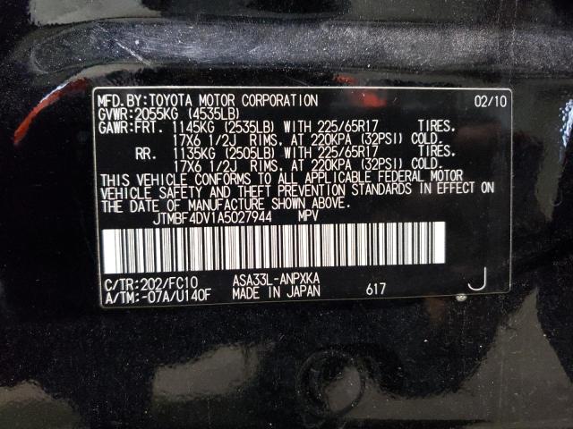 JTMBF4DV1A5027944 - 2010 TOYOTA RAV4 BLACK photo 13