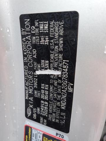 KNDJN2A20G7834871 - 2016 KIA SOUL SILVER photo 12