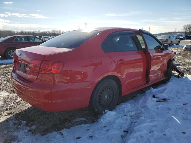 3VW2K7AJ9CM469704 - 2012 VOLKSWAGEN JETTA BASE RED photo 3