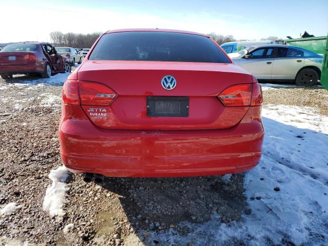 3VW2K7AJ9CM469704 - 2012 VOLKSWAGEN JETTA BASE RED photo 6