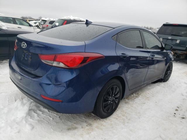 5NPDH4AE7GH715432 - 2016 HYUNDAI ELANTRA SE BLUE photo 3