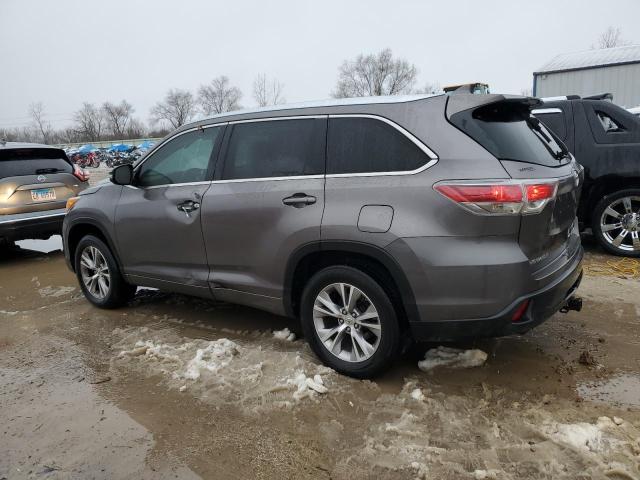 5TDKKRFH4FS097228 - 2015 TOYOTA HIGHLANDER XLE GRAY photo 2