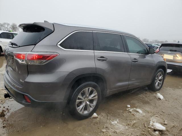 5TDKKRFH4FS097228 - 2015 TOYOTA HIGHLANDER XLE GRAY photo 3