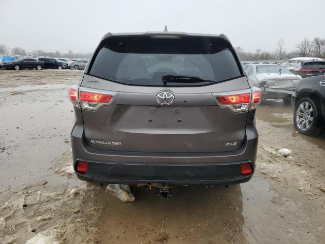 5TDKKRFH4FS097228 - 2015 TOYOTA HIGHLANDER XLE GRAY photo 6