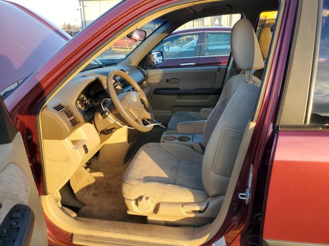 JHLRD785X5C037425 - 2005 HONDA CR-V LX MAROON photo 7