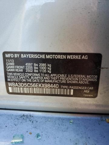 WBA3D5C56EKX98440 - 2014 BMW 328 D XDRIVE SILVER photo 12