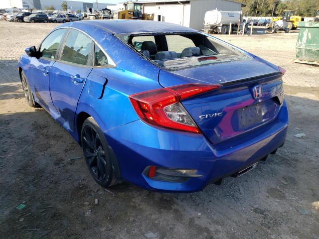 19XFC2F85KE018837 - 2019 HONDA CIVIC SPORT BLUE photo 2