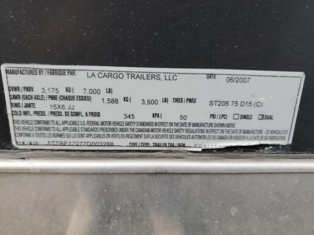 5TTBE17277D003288 - 2013 CARGO TRAILER BLACK photo 10