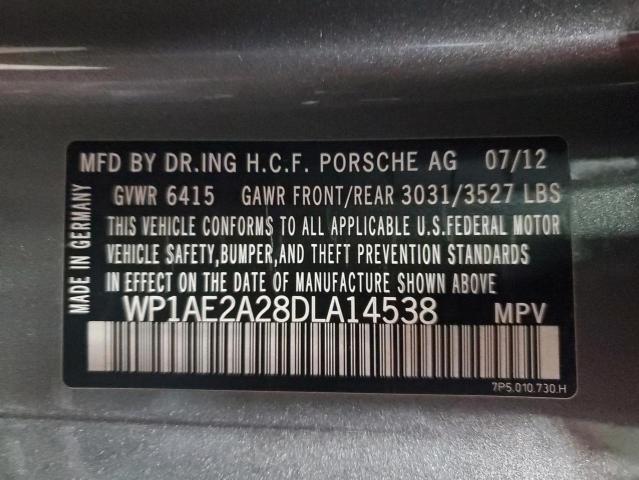 WP1AE2A28DLA14538 - 2013 PORSCHE CAYENNE S HYBRID GRAY photo 12