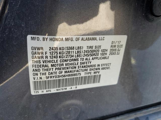 5FRYD3H56HB008575 - 2017 ACURA MDX TECHNOLOGY BLACK photo 13