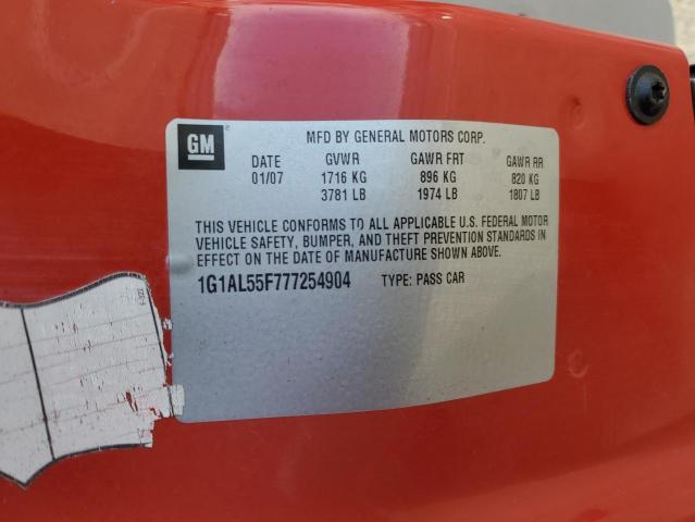 1G1AL55F777254904 - 2007 CHEVROLET COBALT LT RED photo 13