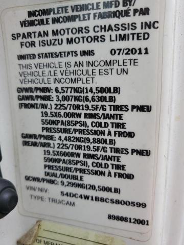 54DC4W1B8CS800599 - 2012 ISUZU NPR HD WHITE photo 10