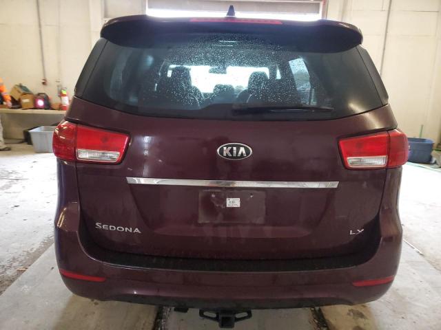 KNDMB5C16H6334846 - 2017 KIA SEDONA LX BURGUNDY photo 6