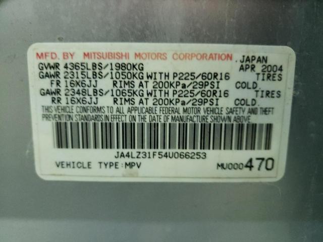 JA4LZ31F54U066253 - 2004 MITSUBISHI OUTLANDER LS SILVER photo 13