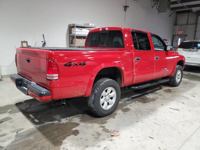 1D7HG38N74S782605 - 2004 DODGE DAKOTA QUAD SPORT RED photo 3