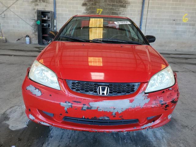 1HGEM22505L052914 - 2005 HONDA CIVIC LX RED photo 5