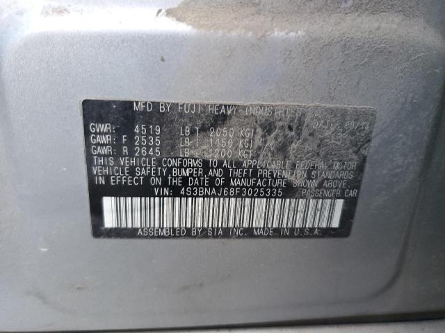 4S3BNAJ68F3025335 - 2015 SUBARU LEGACY 2.5I LIMITED SILVER photo 12