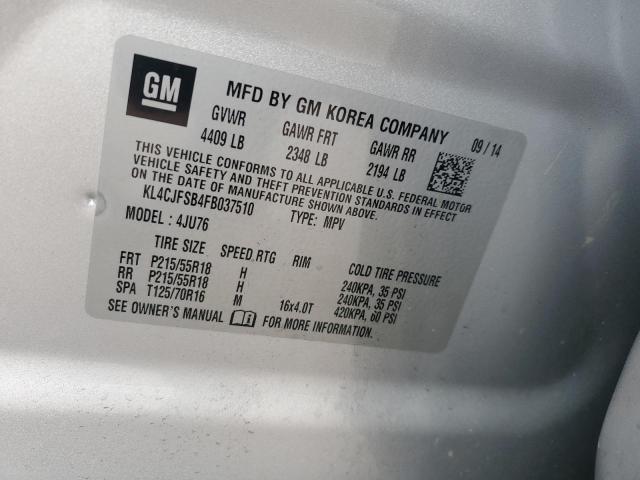 KL4CJFSB4FB037510 - 2015 BUICK ENCORE CONVENIENCE 银色 照片 13