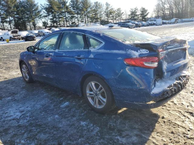 3FA6P0HD0JR266218 - 2018 FORD FUSION SE BLUE photo 2