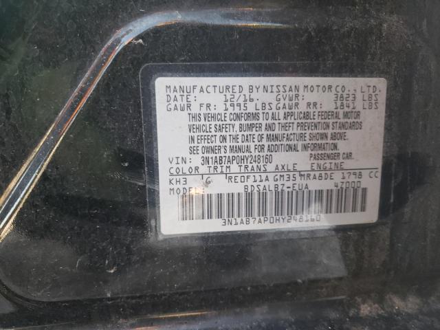 3N1AB7AP0HY248160 - 2017 NISSAN SENTRA S BLACK photo 13