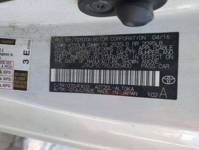 JTKJF5C7XGJ025400 - 2016 TOYOTA SCION TC WHITE photo 13