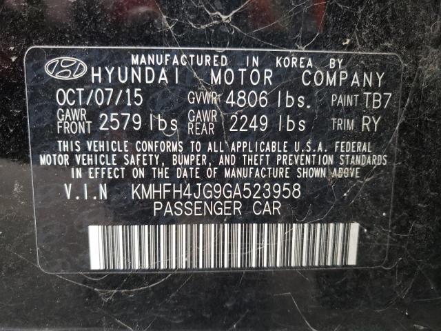 KMHFH4JG9GA523958 - 2016 HYUNDAI AZERA LIMITED BLACK photo 13