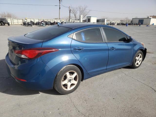 KMHDH4AE0EU201033 - 2014 HYUNDAI ELANTRA SE BLUE photo 3