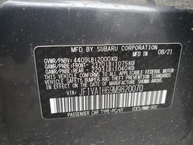 JF1VA1H69M9820070 - 2021 SUBARU WRX LIMITED GRAY photo 12