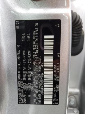 5TDGZRAH2MS071684 - 2021 TOYOTA HIGHLANDER XLE ვერცხლისფერი ფოტო 12