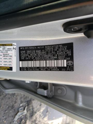 2T1KR32E87C660764 - 2007 TOYOTA MATRIX XR SILVER photo 12