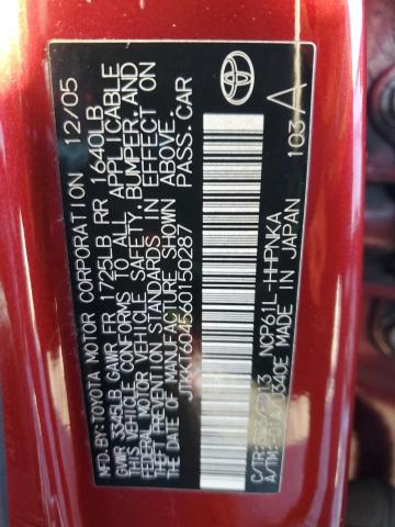 JTKKT604560150287 - 2006 TOYOTA SCION XA RED photo 12