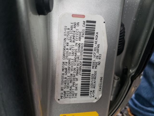 JTHBN30F310050469 - 2001 LEXUS LS 430 SILVER photo 12