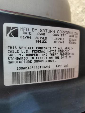 1G8AM12F44Z173290 - 2004 SATURN ION LEVEL 2 红色 照片 12