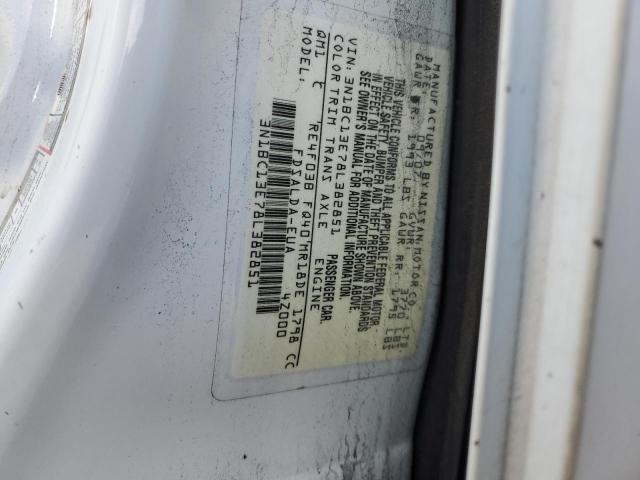 3N1BC13E78L382851 - 2008 NISSAN VERSA S WHITE photo 12