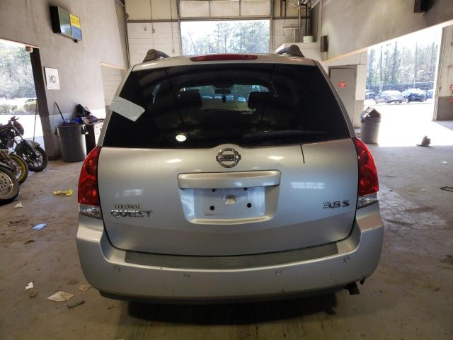 5N1BV28U95N120107 - 2005 NISSAN QUEST S SILVER photo 6