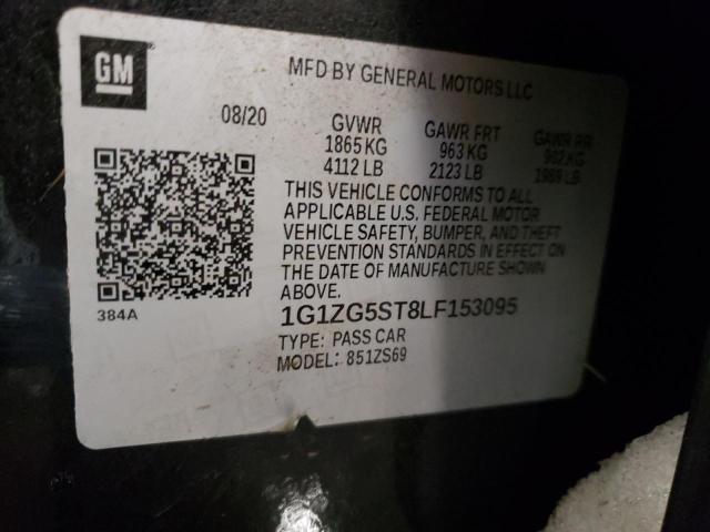 1G1ZG5ST8LF153095 - 2020 CHEVROLET MALIBU RS 黑色 照片 12