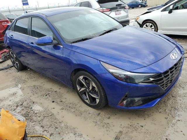 5NPLP4AG0MH043855 - 2021 HYUNDAI ELANTRA LIMITED BLUE photo 4