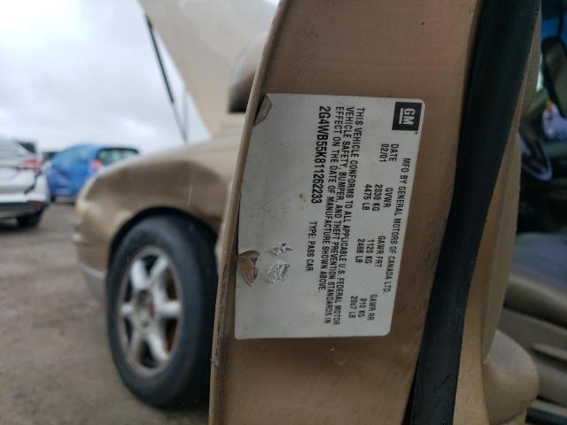 2G4WB55K811262233 - 2001 BUICK REGAL LS CREAM photo 12