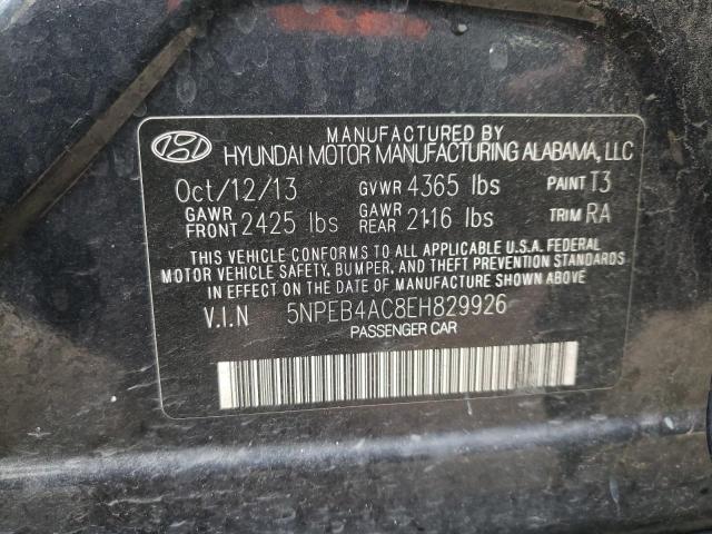 5NPEB4AC8EH829926 - 2014 HYUNDAI SONATA GLS BLUE photo 12