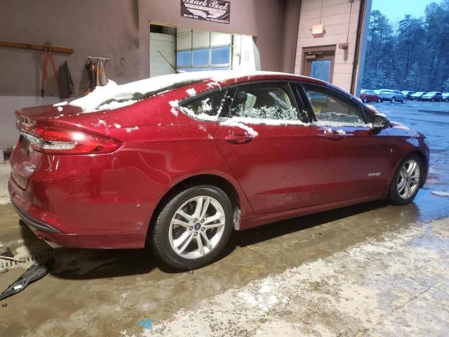 3FA6P0LU8JR172319 - 2018 FORD FUSION SE HYBRID BURGUNDY photo 3