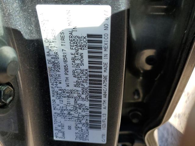 3TMJU4GN0FM181107 - 2015 TOYOTA TACOMA DOUBLE CAB PRERUNNER GRAY photo 12