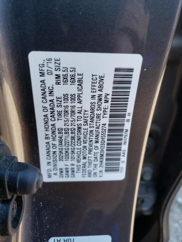 2HKRM3H33GH555274 - 2016 HONDA CR-V LX GRAY photo 13