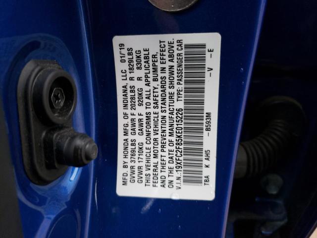 19XFC2F85KE015226 - 2019 HONDA CIVIC SPORT 蓝色 照片 13