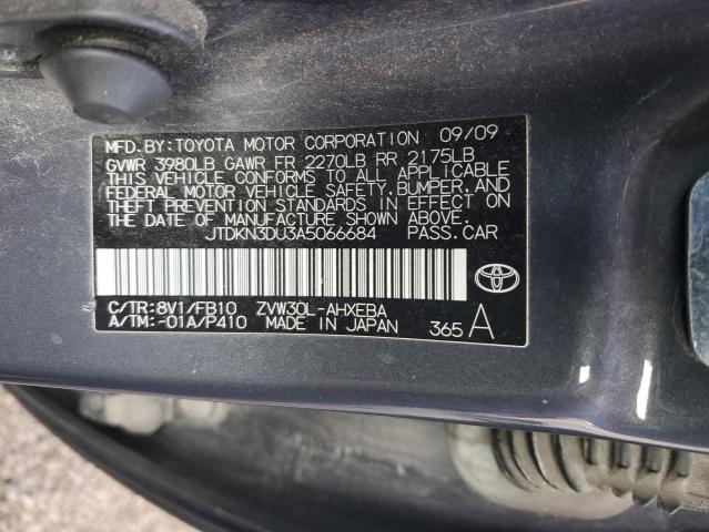 JTDKN3DU3A5066684 - 2010 TOYOTA PRIUS GRAY photo 12