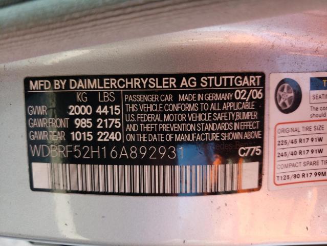 WDBRF52H16A892931 - 2006 MERCEDES-BENZ C 230 SILVER photo 12