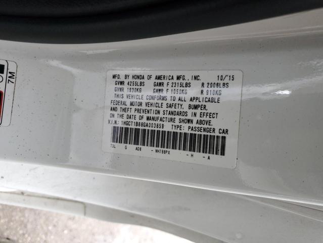 1HGCT1B88GA003859 - 2016 HONDA ACCORD EXL WHITE photo 13