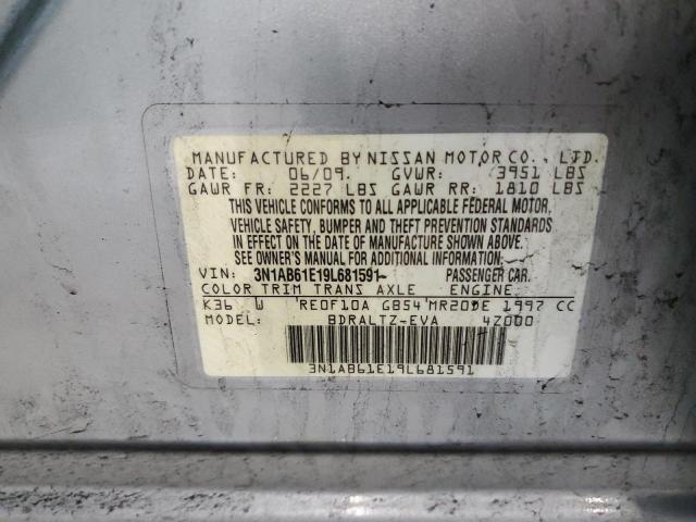 3N1AB61E19L681591 - 2009 NISSAN SENTRA 2.0 SILVER photo 12